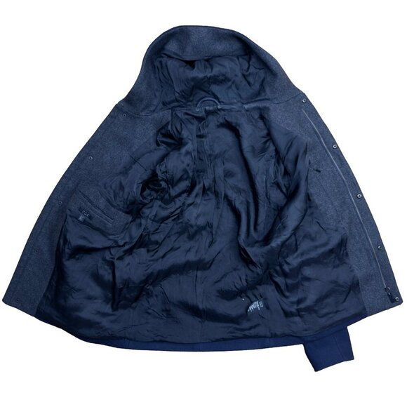 COS Wool Navy Blue Classic Contemporary Fall Hooded Jacket sz 36 R - Picture 9 of 9